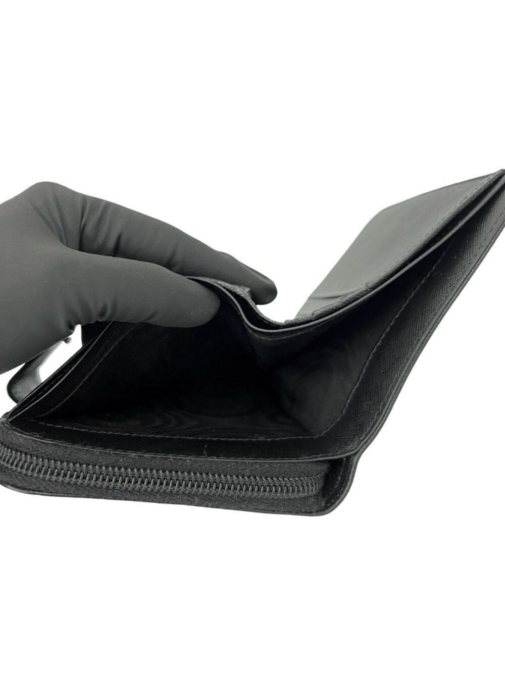 Prada Saffiano Leather Bifold Wallet Mini Black - Picture 8 of 10